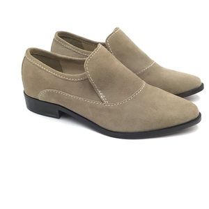 NEW Free People Brady grey taupe suede loafer Size 37